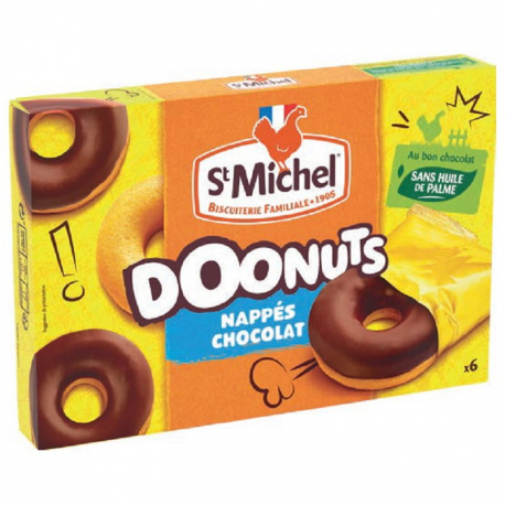 Doonuts nappés chocolat St Michel 180g - 9 boîtes