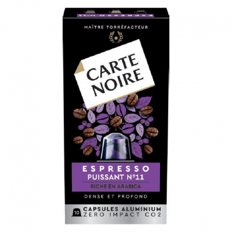 Carte Noire espresso puissant n°11 - les 10 boîtes de 10 capsules