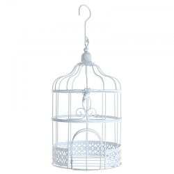 Cage en métal H. 24cm BLANC - pièce