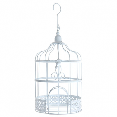 Cage en métal H. 24cm BLANC - pièce
