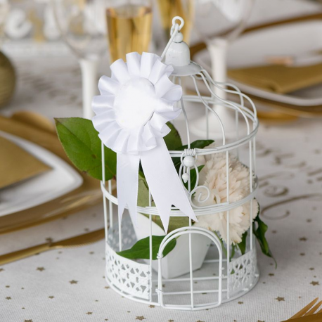 Cage en métal H. 24cm BLANC - pièce