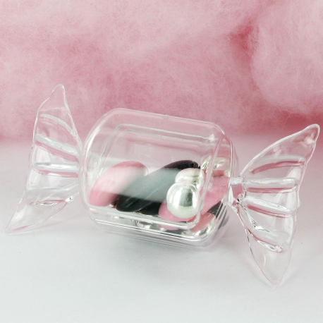 Boîtes forme bonbon en plexiglass - 25 pièces