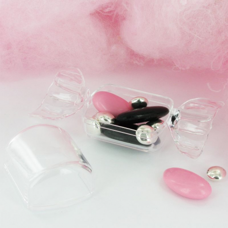 Boîtes forme bonbon en plexiglass - 25 pièces