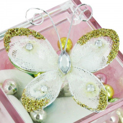 Papillons autocollants BLANC - 4 pièces