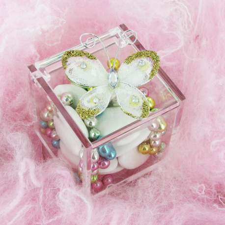 Papillons autocollants BLANC - 4 pièces