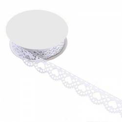 Dentelle blanche autocollante 1M - la bobine