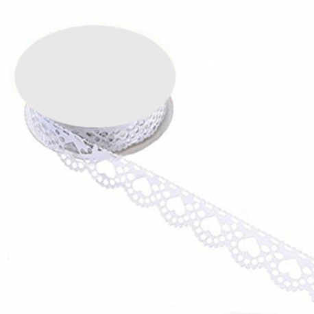 Dentelle blanche autocollante 1M - la bobine