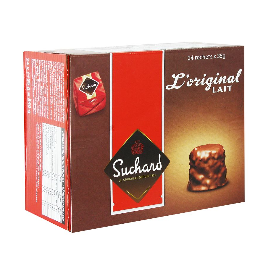 Suchard Rouge Rochers au lait Suchard - boite de 24 Suchard | Valgourmand