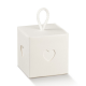 Boîte cube coeur et cordelette Blanc - pièce