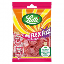 Lutti Mini Flex Fizz fraise 90g - 14 sachets