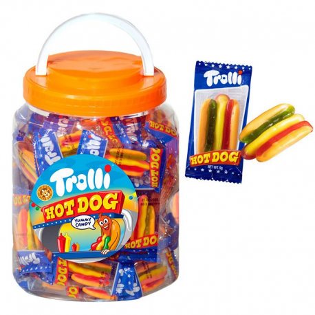 Mini Hot Dog 9g Trolli - tubo de 60