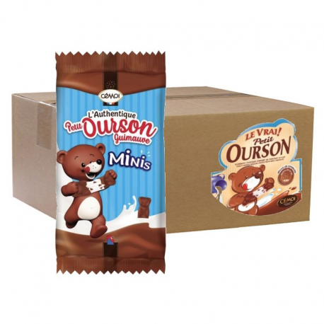 Oursons Minis en guimauve enrobés chocolat au lait 5g - carton de 250