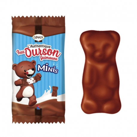 Oursons Minis en guimauve enrobés chocolat au lait 5g - carton de 250