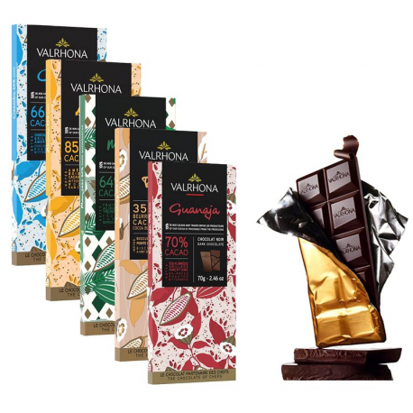 Tablettes de chocolat VALRHONA 70g - lot de 3 + 1 OFFERTE