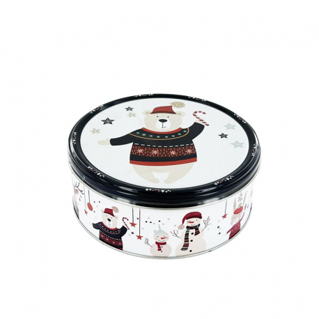 Boîte en métal décorée Winter Woodland garnie de biscuits danois - 150g