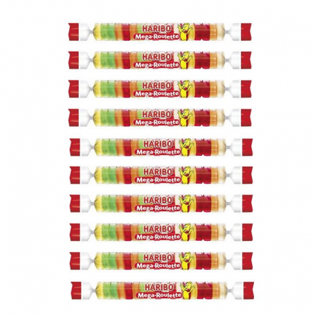 Méga roulettes fruit HARIBO 45g - boîte de 40