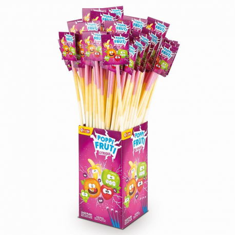 Poppi Fruti pailles géantes poudre citrique Fizzy - boite de 140