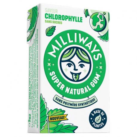 ~Milliways Gum chlorophylle SANS SUCRES - 10 dragées - Boîte de 12