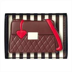 Coffret Sac à main en chocolat noir décoré chocolat blanc - 70g