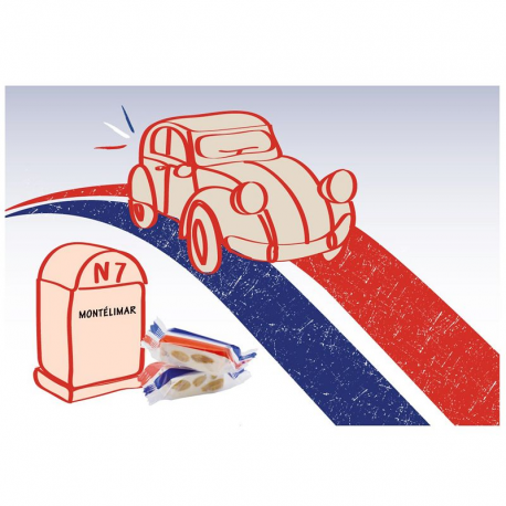 Nougats tendres de Montélimar vanille flowpack Bleu Blanc Rouge - boîte de 216
