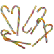 PRECOMMANDE Candy canes multicolores Fraise - tubo de 72
