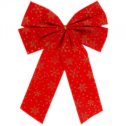 Noeud déco rouge et paillettes 32x23cm - pièce