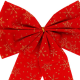 Noeud déco rouge et paillettes 32x23cm - pièce