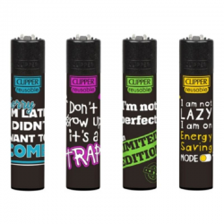 Briquets Clipper décors Funny Sayings - le lot de 48
