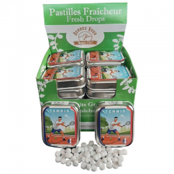 Pastilles menthe forte SANS SUCRE décor Tennis - 24 boîtes