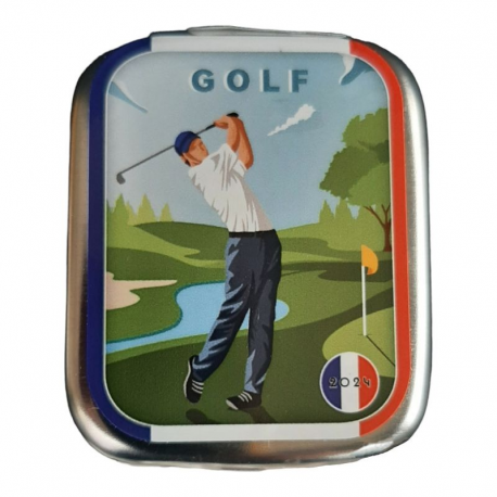 Pastilles menthe forte SANS SUCRE décor golf - 24 boîtes