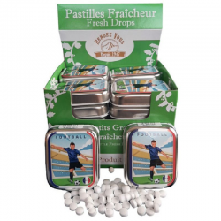 Pastilles menthe forte SANS SUCRE décor Football - 24 boîtes