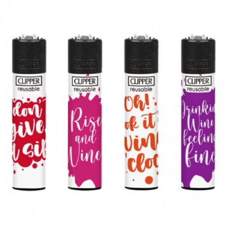 Briquets Clipper décors Wineabulous - le lot de 48
