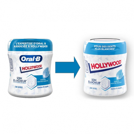 Bottle Soin Blancheur Menthe Fraîche SANS SUCRES Hollywood - les 6x45 dragées