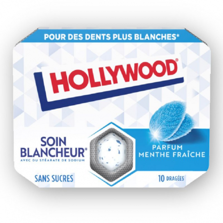 Etui Soin Blancheur Menthe fraîche SANS SUCRES Hollywood - boîte de 12