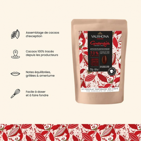 Fèves de chocolat Guanaja 70% Valrhona - 250g