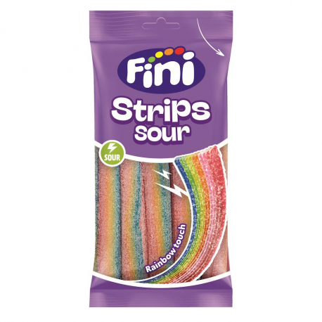 Ceintures strips sour Rainbow 90g - 12 sachets