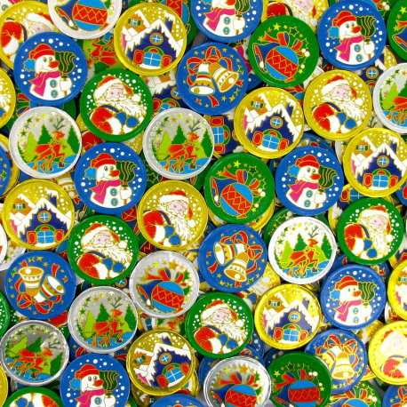 Médaillons de Noël en chocolat au lait - sachet de 1kg