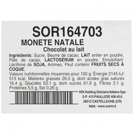 Médaillons de Noël en chocolat au lait - sachet de 1kg