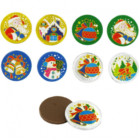 Médaillons de Noël en chocolat - carton de 5kg