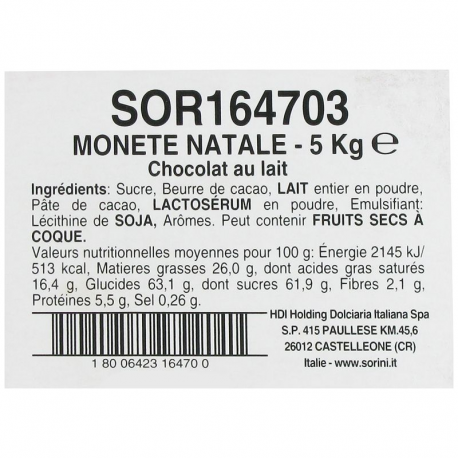 Médaillons de Noël en chocolat - carton de 5kg