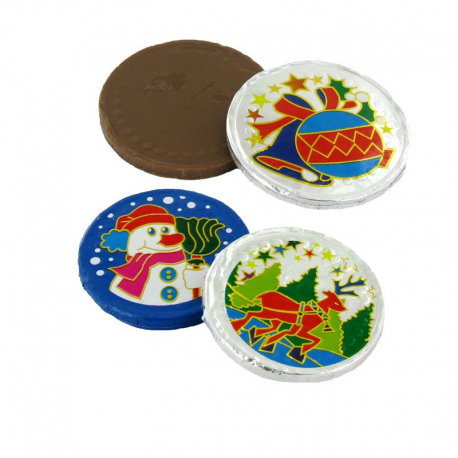 Médaillons de Noël en chocolat - carton de 5kg