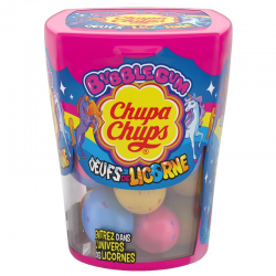 Chupa Chups Oeufs de Licorne bubble gum 86g - carton de 10 boites