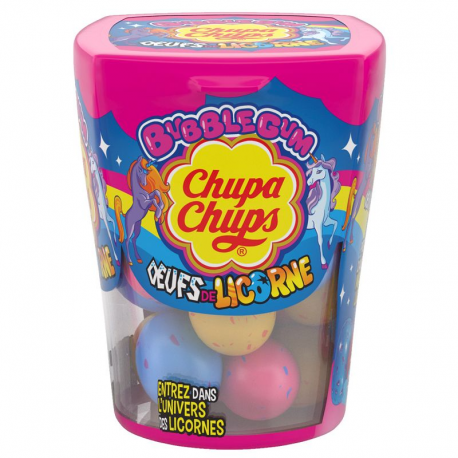 Chupa Chups Oeufs de Licorne bubble gum 86g - carton de 10 boites