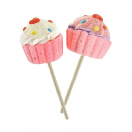 Sucettes Mallow Cupcake Johny Bee - boîte de 16