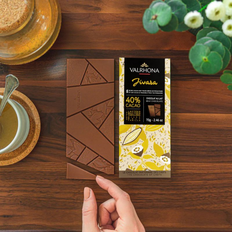 Chocolat Jivara 40% Valrhona - tablette de 70g
