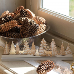 Déco paysage d'hiver en bois naturel - pièce