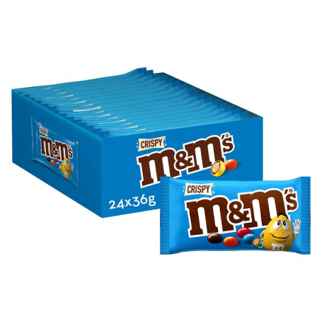 M&Ms crispy bleu 36g - boîte de 24