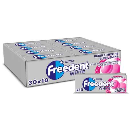 Freedent dragées white bubble menthe SANS SUCRES - le lot de 30