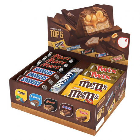 Boutique Assortiment TOP 5 - 53 barres/sachets chocolatés assortis