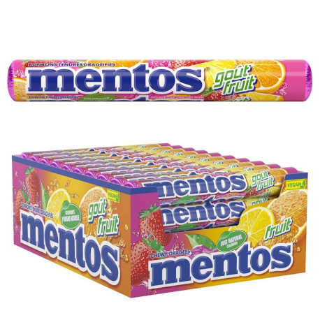 Mentos fruits - boîte de 40 rouleaux